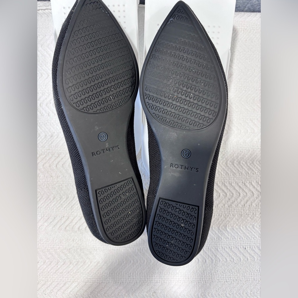 Rothy's Black Flats with Blue Highlights - Picture 3 of 5